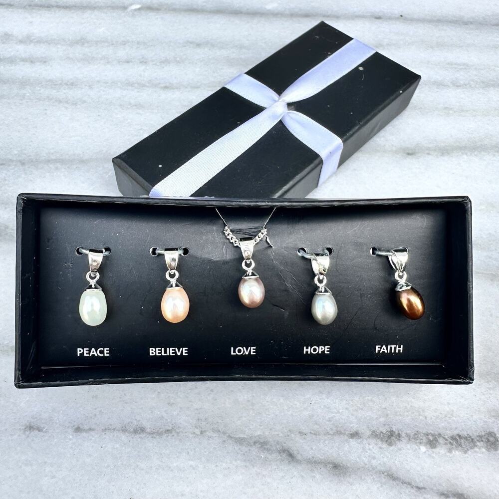 NVC Cultured Pearl Necklace Set Boxed Pendants Nataliya Collister for Avon NIB